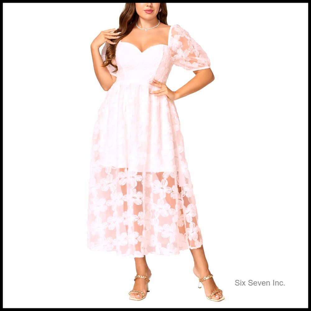 3d Lace Sweetheart Neckline A Line Maxi Formal Dress